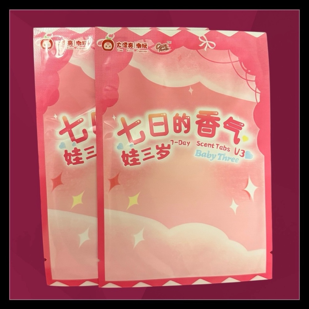 2 BLIND PACKS Baby Three 7-day scent tabs V3 Car Air freshener unopened surprise - Picture 5 of 7